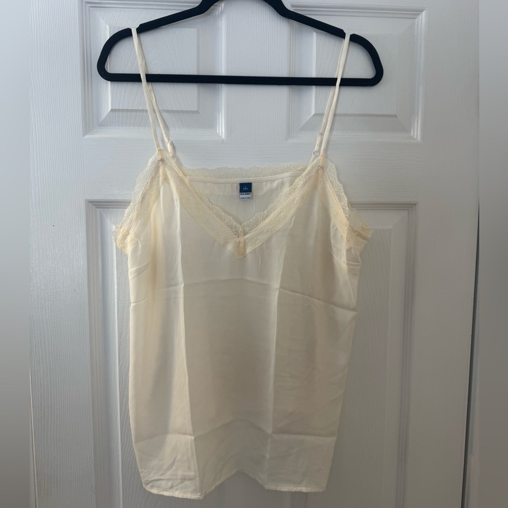 Cream Lace Trim Cami Top